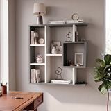 Enda Home Yegane Çift Kullanımlı Duvar Rafı / Mini Kitaplık Beyaz-antrasit Çok Renkli