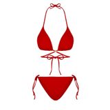 Endeep Beria Kadın Çapraz Bağlama Detaylı Üçgen İpli Kırmızı Bikini Takımı