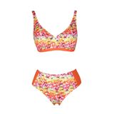 Endeep Beria Kadın Turuncu Desenli Toparlayıcı Askılı Bikini Takımı
