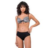Endeep Kadın Balenli Destekli Bağcık Detaylı Yüksek Bel Bikini Takımı