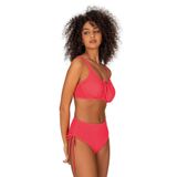 Endeep Kadın Büyük Beden Balenli Destekli Bağlama Detaylı Pembe Bikini Takımı