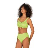 Endeep Kadın Büyük Beden Balenli Destekli Bağlama Detaylı Yeşil Bikini Takımı