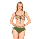 Endeep Kadın Büyük Beden Balenli Destekli Kolaj Desenli Bikini Takımı