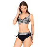 Endeep Kadın Büyük Beden Balenli Geometrik Desenli Bikini Takımı