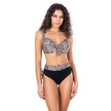 Endeep Kadın Büyük Beden Balenli Leopar Desenli Bikini Takımı