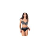 Endeep Kadın Büyük Beden Balenli Siyah Beyaz Desenli Bikini Takımı
