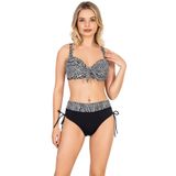 Endeep Kadın Büyük Beden Destekli Zebra Desenli Bikini Takımı