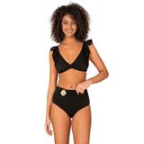 Endeep Kadın Deniz Kabuğu Aksesuarlı Yüksek Bel Bikini Takımı