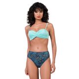 Endeep Kadın Desenli Yüksek Bel Çapraz Detaylı Destekli Bikini Takımı