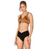 Endeep Kadın Düğüm Detaylı Kruvaze Toparlayıcı Kahverengi Bikini Takımı
