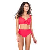 Endeep Kadın Fiyonk Detaylı Pembe Büyük Beden Bikini Takımı
