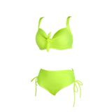 Endeep Kadın Fiyonk Detaylı Sarı Büyük Beden Bikini Takımı