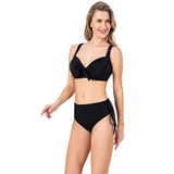 Endeep Kadın Fiyonk Detaylı Siyah Büyük Beden Bikini Takımı