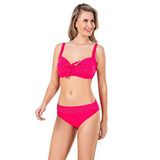 Endeep Kadın Fiyonk ve Taş Detaylı Büyük Beden Pembe Bikini Takımı