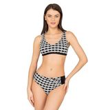 Endeep Kadın Geometrik Desenli Büzgülü Toparlayıcı Bikini Takımı
