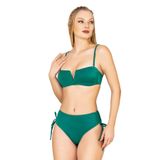 Endeep Kadın İp Detaylı Yeşil Yüksek Bel Bikini Takımı