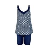 Endeep Kadın Lacivert Geometrik Desenli Tankini Takımı
