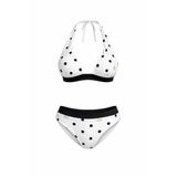 Endeep Kadın Siyah Beyaz Puantiye Desenli Toparlayıcı Bikini Takımı