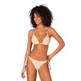 Endeep Kadın Yarım Dolgulu Aksesuarlı Simli Bej Bikini Takımı