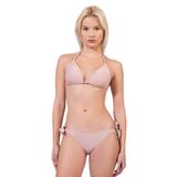 Endeep Kadın Yarım Dolgulu Aksesuarlı Simli Üçgen Bikini Takımı