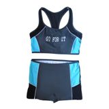 Endeep Kadın Yazılı Gri Mavi Sporcu Bikini Takımı