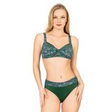 Endeep Kadın Yüksek Bel Toparlayıcı Yeşil Parıltılı Bikini Takımı