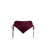 Endeep Kadın Yüksek Bel Yan Büzgülü İpli Bordo Bikini Altı