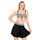 Endeep Kadın Zebra Desenli Parıltılı Etekli Bikini Takımı
