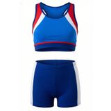 Endeep Kız Çocuk Mavi-Beyaz Bustiyer Taytlı İki Parça Yüzücü Mayo Bikini Takımı