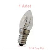 Ender E-14 İnce Duylu Gece Lambası Abajur Ampulü 220V (Parfüm Ampul)
