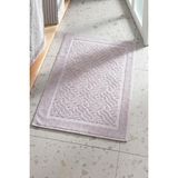 Ender Home 50X70 cm Jakarlı Dalga Desen Pamuklu Banyo Paspası - Açık Gri