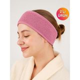 Ender Home CottonVerse 2'li Havlu Saç Bandı – %100 Pamuk ve Süper Emici - Standart - Pembe