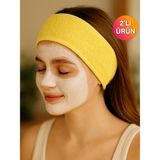 Ender Home CottonVerse 2'li Havlu Saç Bandı – %100 Pamuk ve Süper Emici - Standart - Sarı