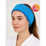 Ender Home CottonVerse 2'li Havlu Saç Bandı – %100 Pamuk ve Süper Emici - Standart - Turkuaz