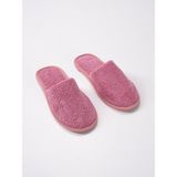 Ender Home CottonVerse Banyo Ve Ev Terliği – %100 Pamuk Havlu Kaymaz İnce Taban , Yüksek Su Emicilik - Pembe