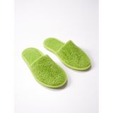 Ender Home CottonVerse Banyo Ve Ev Terliği – %100 Pamuk Havlu Kaymaz İnce Taban , Yüksek Su Emicilik - Yeşil