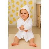 Ender Home CottonVerse Bebek & Çocuk Kapşonlu Bornoz – %100 Pamuk, Unisex - 0 - 2 Yaş - Beyaz