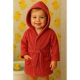 Ender Home CottonVerse Bebek & Çocuk Kapşonlu Bornoz – %100 Pamuk, Unisex - 3 - 4 Yaş - Kırmızı