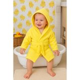 Ender Home CottonVerse Bebek & Çocuk Kapşonlu Bornoz – %100 Pamuk, Unisex - 3 - 4 Yaş - Sarı
