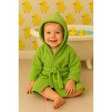 Ender Home CottonVerse Bebek & Çocuk Kapşonlu Bornoz – %100 Pamuk, Unisex - 3 - 4 Yaş - Yeşil