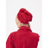 Ender Home CottonVerse Düğmeli %100 Pamuk Saç Kurulama Bonesi - Kırmızı - 25 x 65 cm