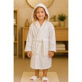 Ender Home CottonVerse Genç & Çocuk Kapşonlu Bornoz – %100 Pamuk, Unisex - 11 - 12 Yaş - Beyaz