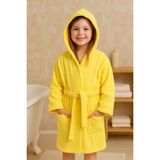 Ender Home CottonVerse Genç & Çocuk Kapşonlu Bornoz – %100 Pamuk, Unisex - 11 - 12 Yaş - Sarı