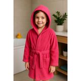Ender Home CottonVerse Genç & Çocuk Kapşonlu Bornoz – %100 Pamuk, Unisex - 13 - 14 Yaş - Fuşya