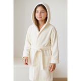 Ender Home CottonVerse Genç & Çocuk Kapşonlu Bornoz – %100 Pamuk, Unisex - 7 - 8 Yaş - Ekru