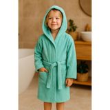 Ender Home CottonVerse Genç & Çocuk Kapşonlu Bornoz – %100 Pamuk, Unisex - 7 - 8 Yaş - Yeşil