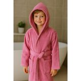 Ender Home CottonVerse Genç & Çocuk Kapşonlu Bornoz – %100 Pamuk, Unisex - 9 - 10 Yaş - Pembe