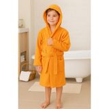 Ender Home CottonVerse Genç & Çocuk Kapşonlu Bornoz – %100 Pamuk, Unisex - 9 - 10 Yaş - Turuncu