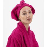Ender Home CottonVerse Saç Kurulama Bonesi – %100 Pamuk , Fiyonklu - Fuşya - 25 x 40 cm
