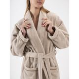 Ender Home CottonVerse Şalyaka Bornoz – %100 Pamuk, Unisex - Bej - S - M